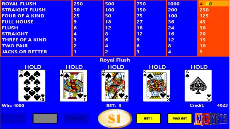 Video Poker là một trò chơi sòng bạc mới lạ và cực hấp dẫn