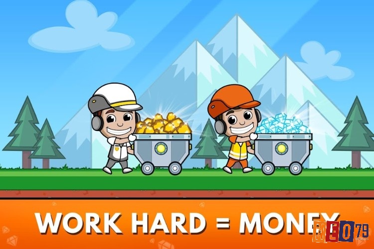 Idle Miner Tycoon có lối chơi đơn giản trong game anh em sẽ điều hành một khu mỏ